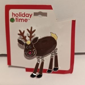 Reindeer pin with dangly legs